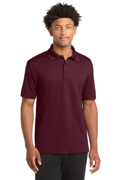 Front View of Maroon Sport-Tek PosiCharge Micro-Mesh Polo. ST680 plain
