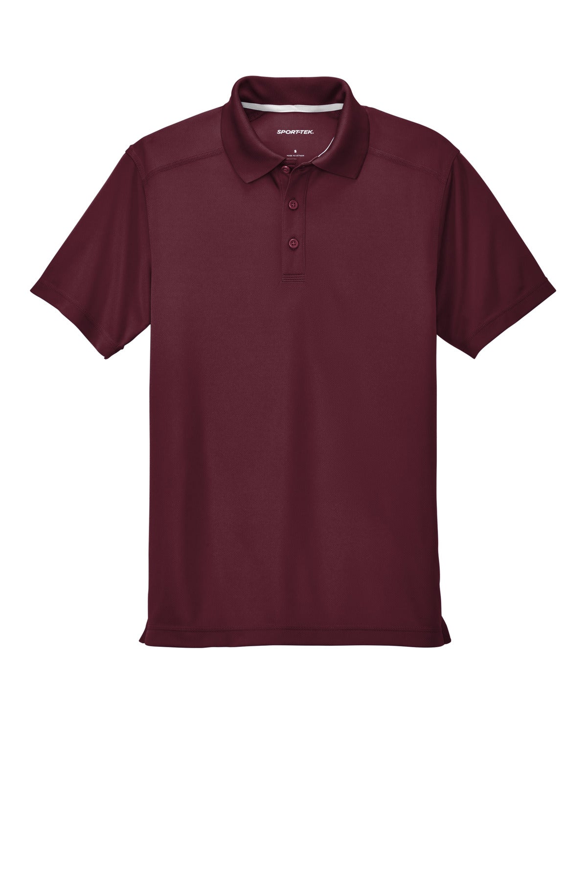 Front View of Maroon Sport-Tek PosiCharge Micro-Mesh Polo. ST680 plain