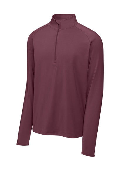 Front View of Maroon Sport-Tek Sport-Wick Stretch 1/4-Zip Pullover. ST850 plain