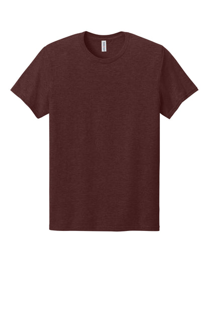 Front View of MaroonHthr Jerzees Premium Blend Ring Spun T-Shirt 560M plain