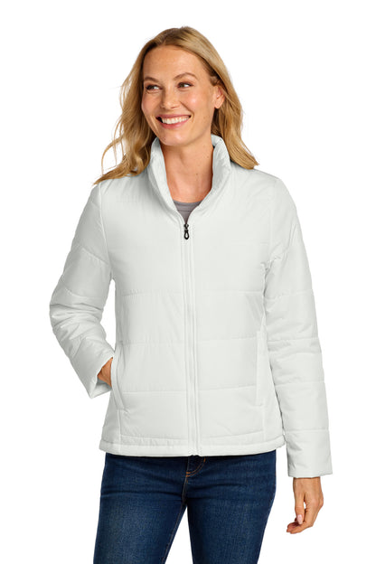 Front View of Marshmllw Port Authority Women's Puffer Jacket L852 plain