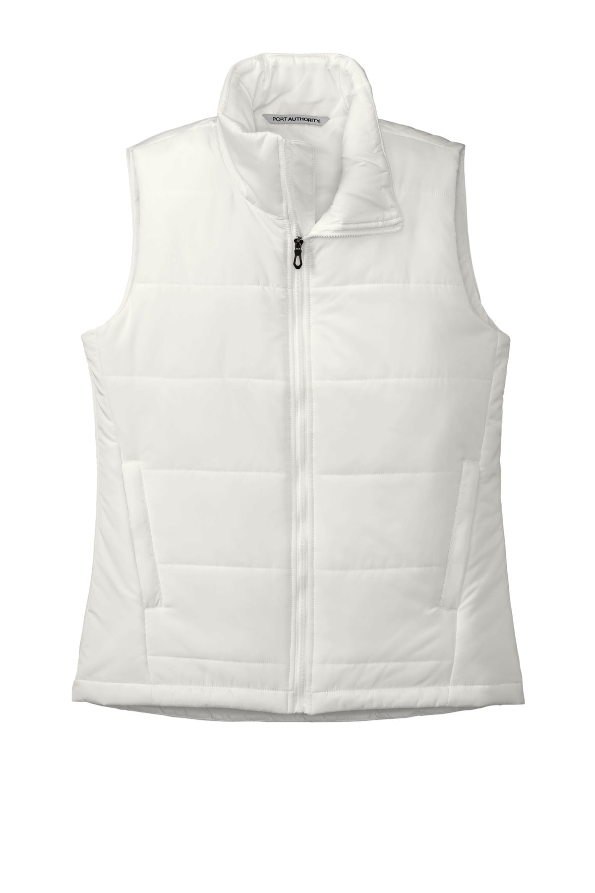 Front View of Marshmllw Port Authority Women's Puffer Vest L853 plain