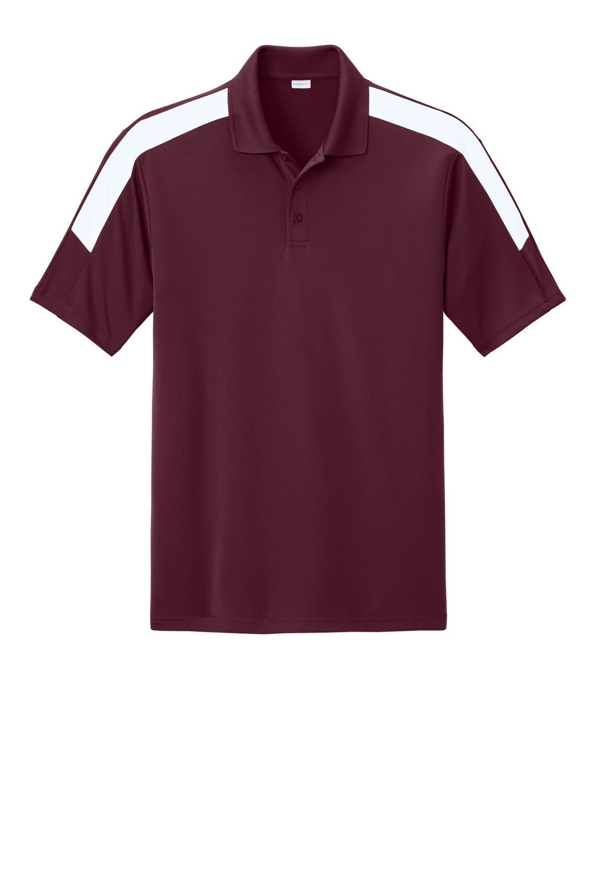 Front View of Mar/White Sport-Tek Competitor United Polo ST104 plain