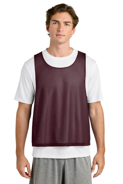 Front View of Mar/White Sport-Tek Lacrosse Reversible Pinnie ST512 plain