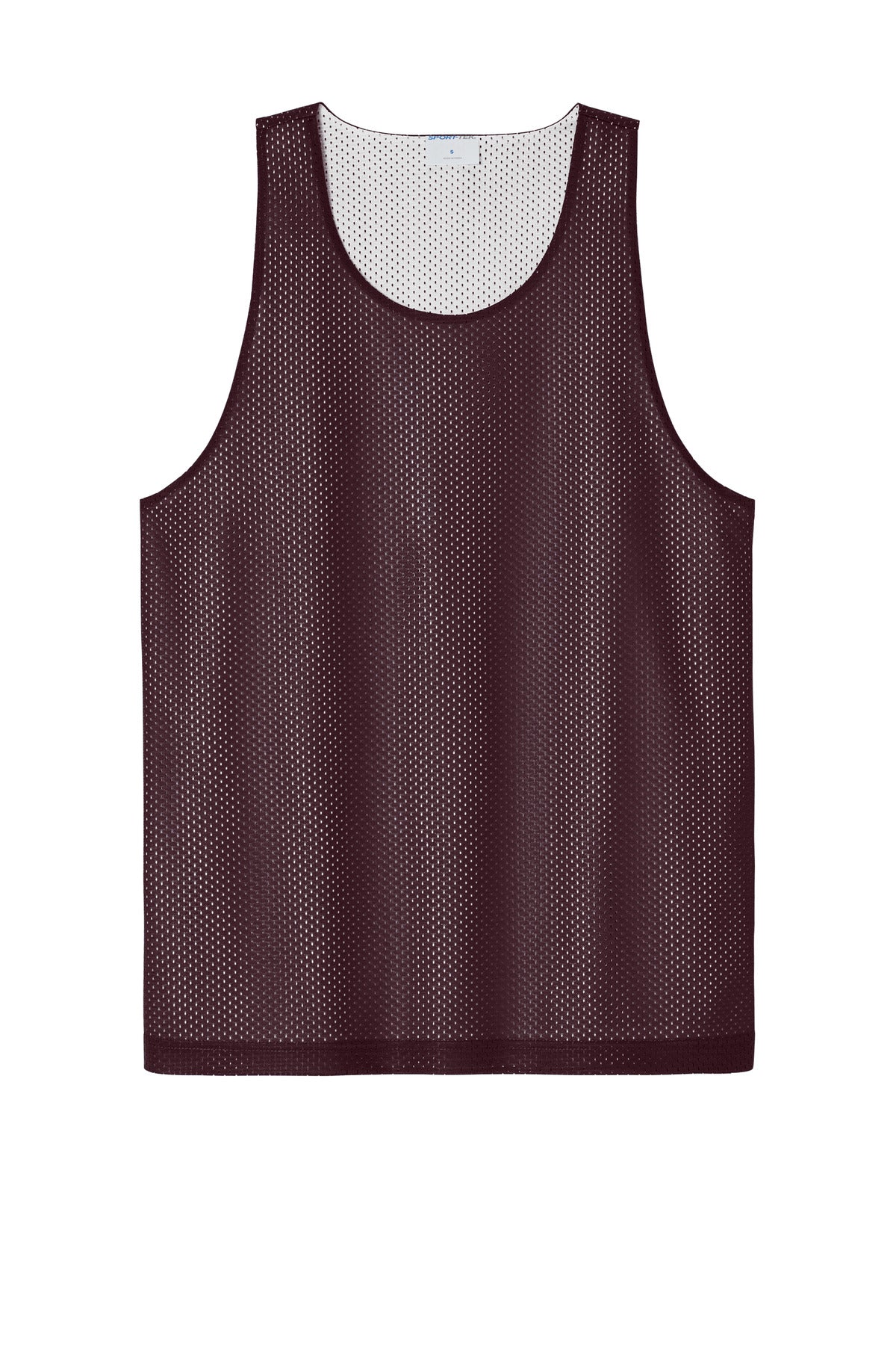 Front View of Mar/White Sport-Tek PosiCharge Reversible Mesh Tank ST5000 plain