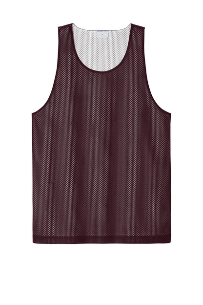Front View of Mar/White Sport-Tek PosiCharge Reversible Mesh Tank ST5000 plain