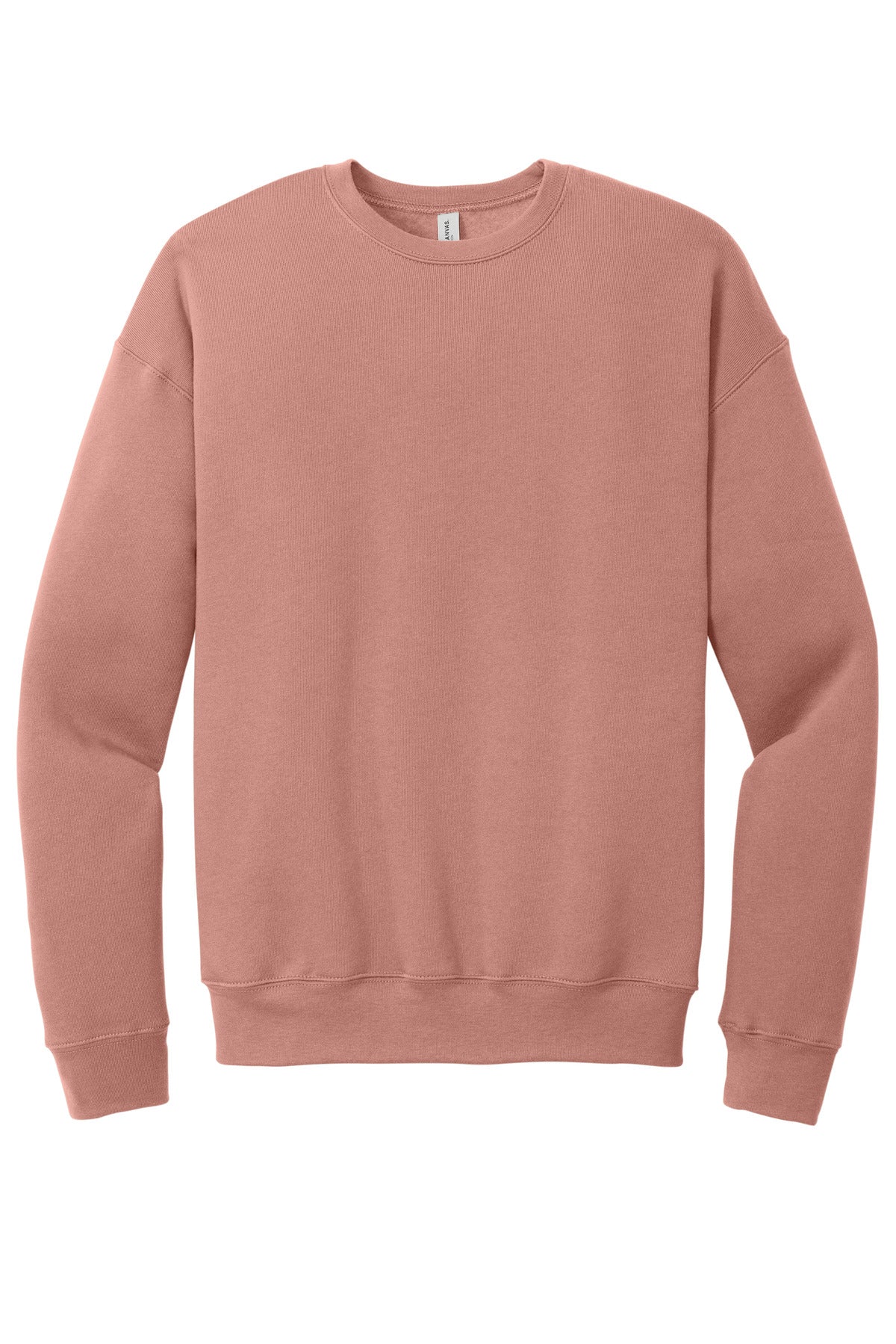 Front View of Mauve BELLA+CANVAS Unisex Sponge Fleece Drop Shoulder Sweatshirt. BC3945 plain