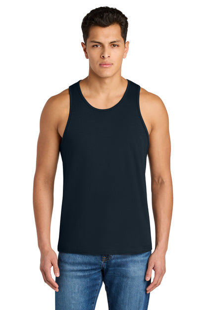 Front View of MdntNavy Next Level Apparel Cotton Muscle Tank NL3633 plain