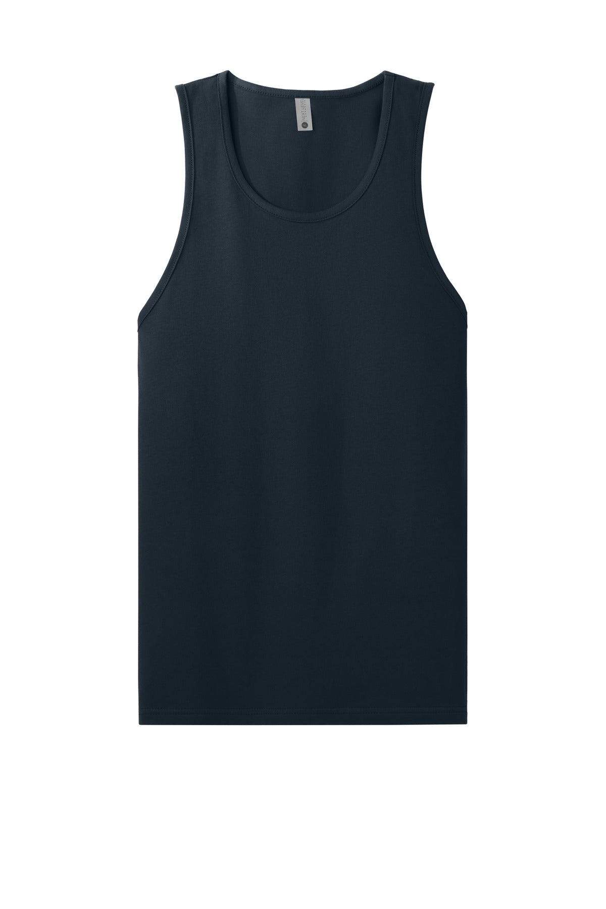 Front View of MdntNavy Next Level Apparel Cotton Muscle Tank NL3633 plain