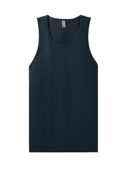 Front View of MdntNavy Next Level Apparel Cotton Muscle Tank NL3633 plain
