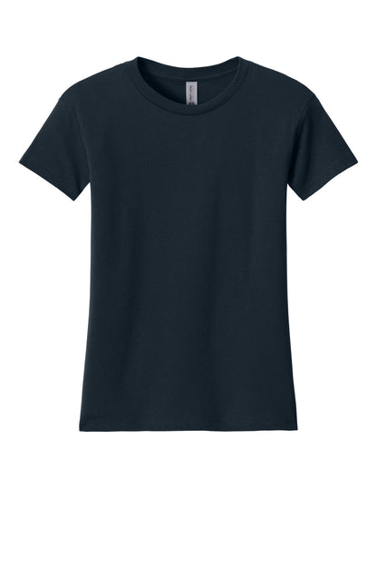 Front View of MdntNavy Next Level Apparel Women's Cotton Relaxed Tee NL3910 plain