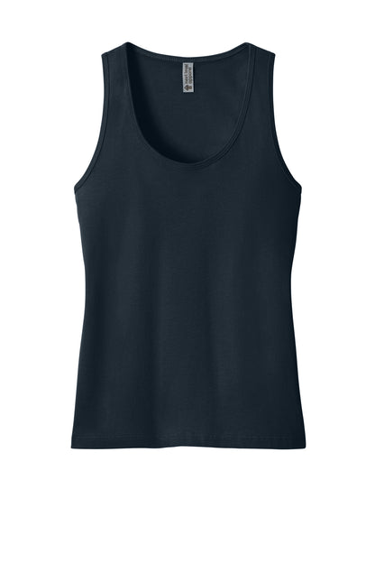 Front View of MdntNavy Next Level Apparel Women's Cotton Tank NL3933 plain