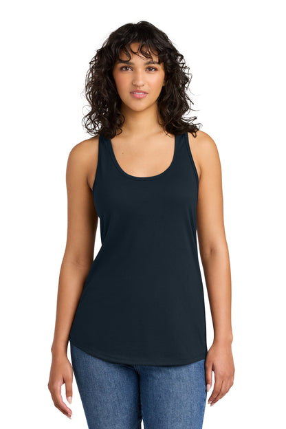 Front View of MdntNavy Next Level Apparel Women's Ideal Racerback Tank NL1533 plain