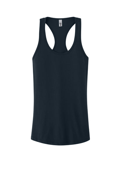 Front View of MdntNavy Next Level Apparel Women's Ideal Racerback Tank NL1533 plain