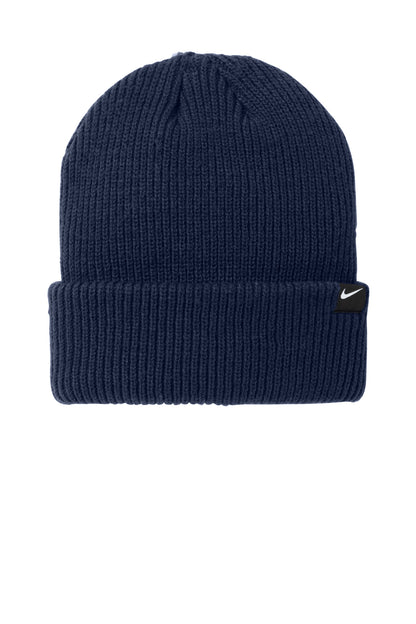 Front View of MdntNavy Nike Terra Beanie NKFN6310 plain