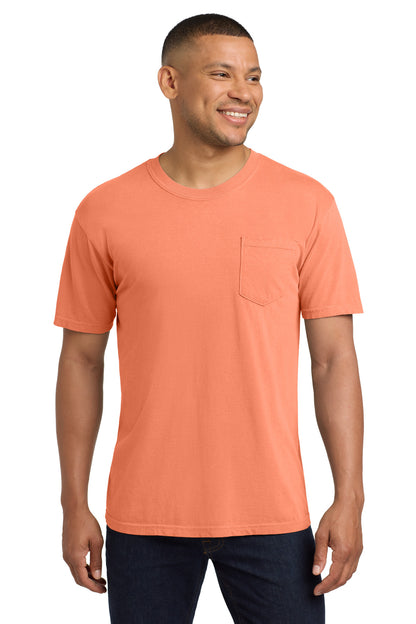 Front View of Melon COMFORT COLORS Heavyweight Ring Spun Pocket Tee. 6030 plain