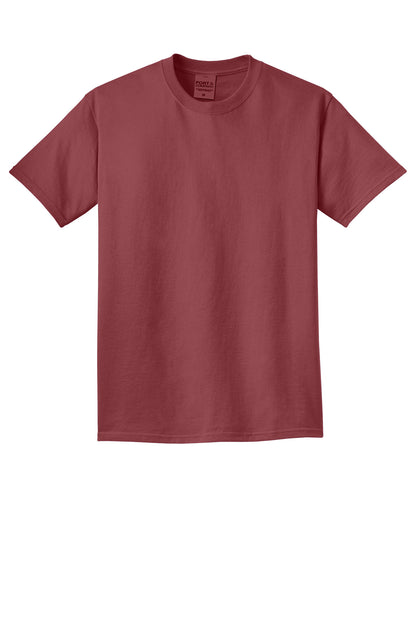 Front View of Merlot Port & Co Beach Wash Garment-Dyed Tee. PC099 plain