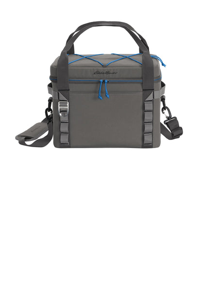 Front View of Metal Gy/Ex Bl Eddie Bauer Max Cool 24-Can Cooler EB800 plain