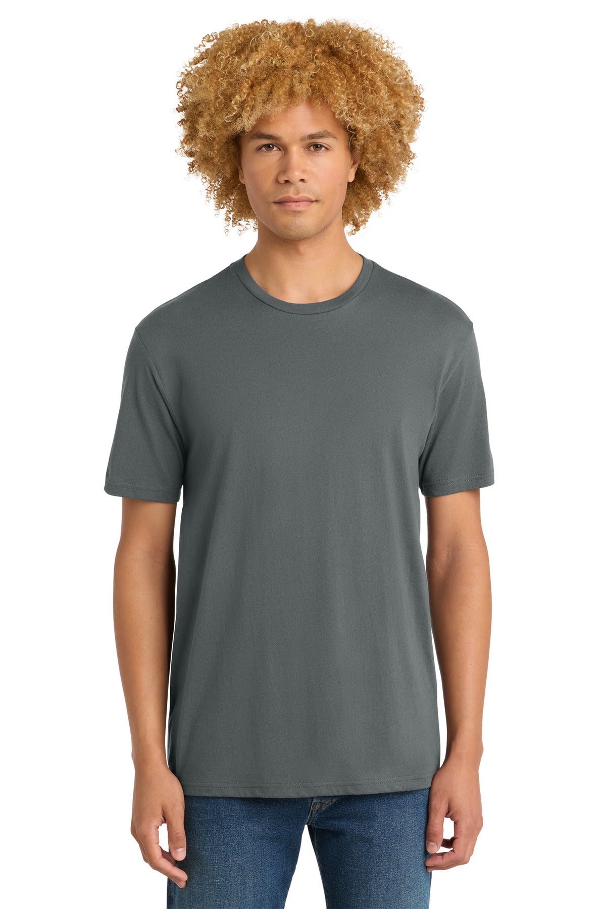 Front View of MetalGrey District Perfect Weight Tee. DT104 plain