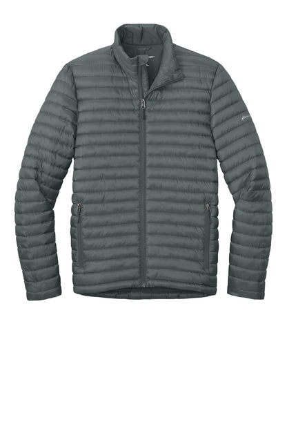 Front View of MetalGrey Eddie Bauer Packable Quilted Full-Zip EB514 plain