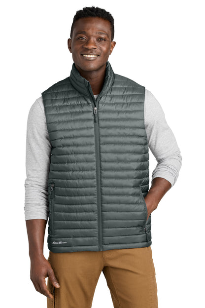 Front View of MetalGrey Eddie Bauer Packable Quilted Vest EB516 plain