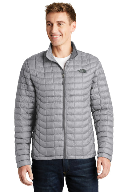 Front View of Mid Grey The North Face ThermoBall Trekker Jacket. NF0A3LH2 plain