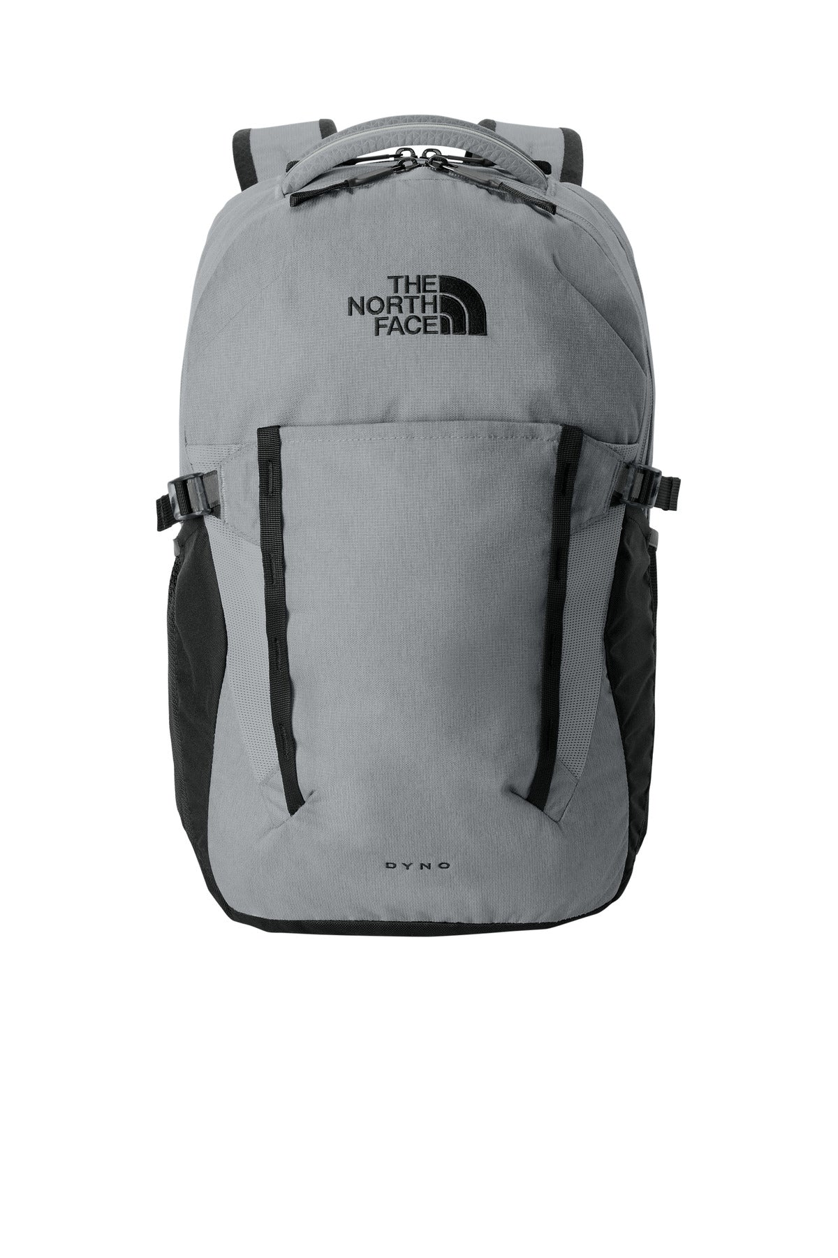 Front View of Mid Gy DH/TNFB The North Face Dyno Backpack. NF0A52S7 plain