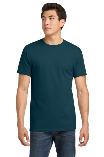 Front View of Midnight Gildan - Heavy Cotton 100% Cotton T-Shirt. 5000 plain