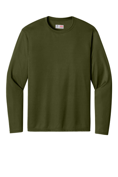 Front View of MilGreen A4 Cooling Performance Long Sleeve Tee A4N3165 plain