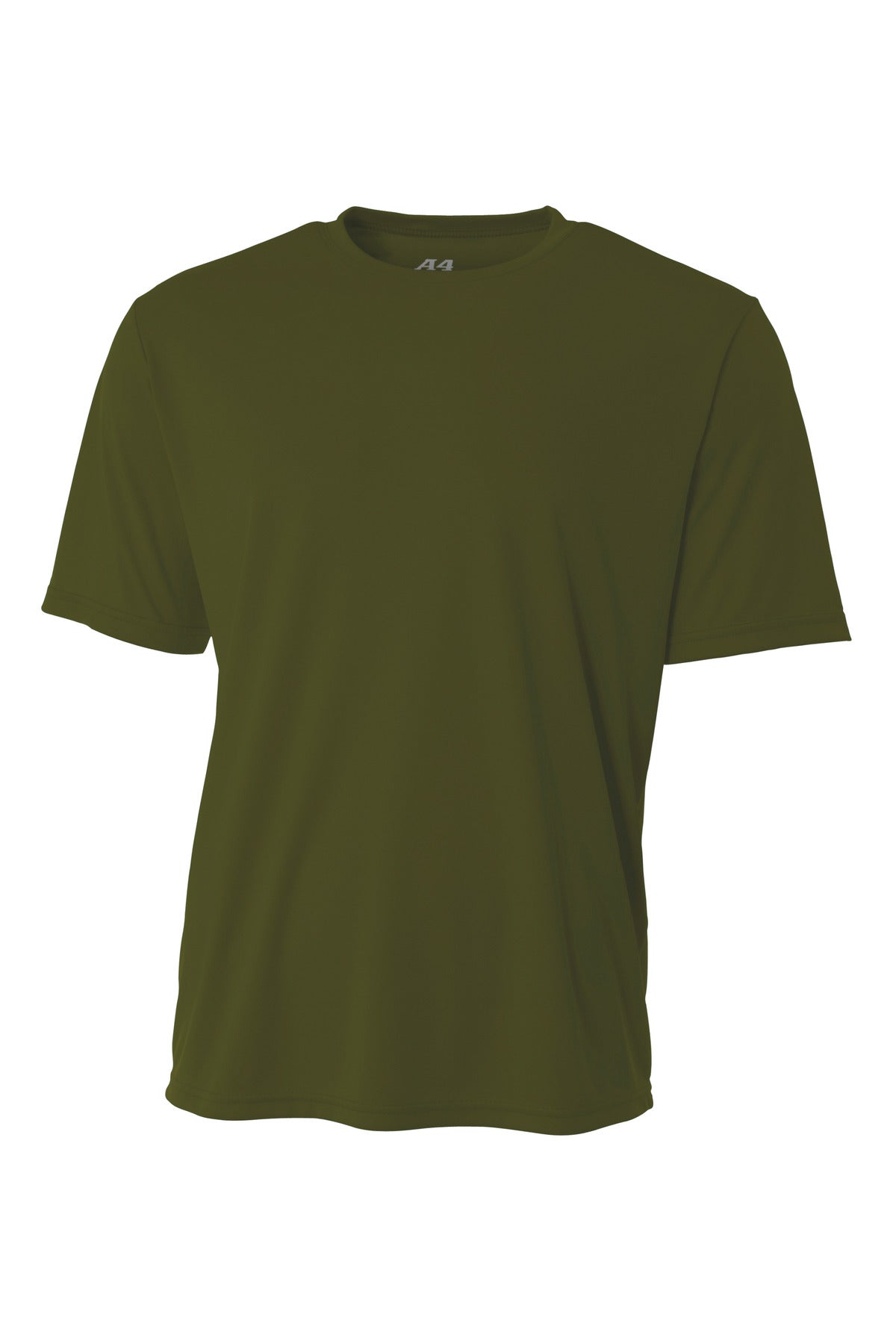 Front View of MilGreen A4 Cooling Performance Short Sleeve Tee A4N3142 plain