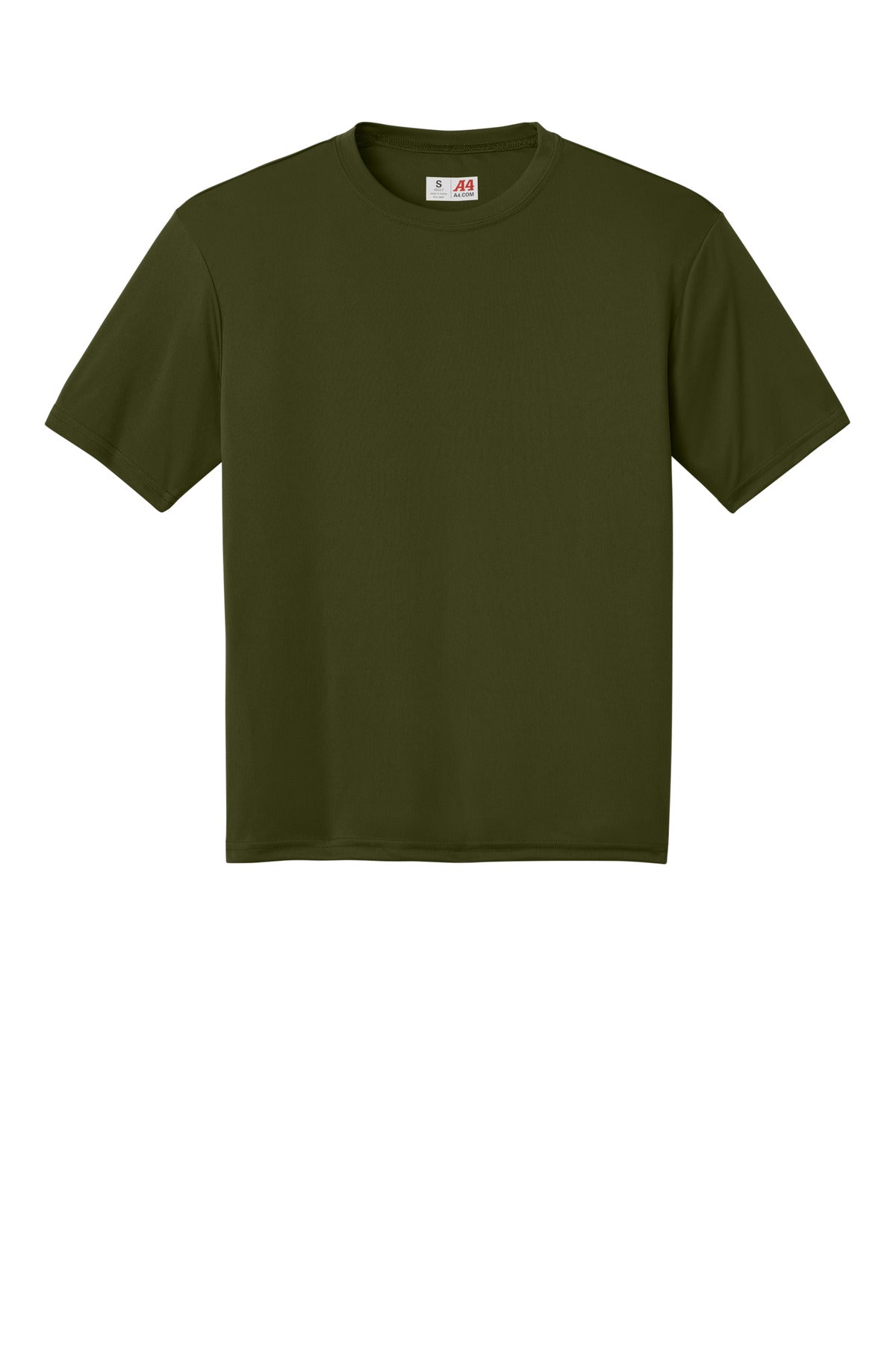 Front View of MilGreen A4 Cooling Performance Short Sleeve Tee A4N3142 plain