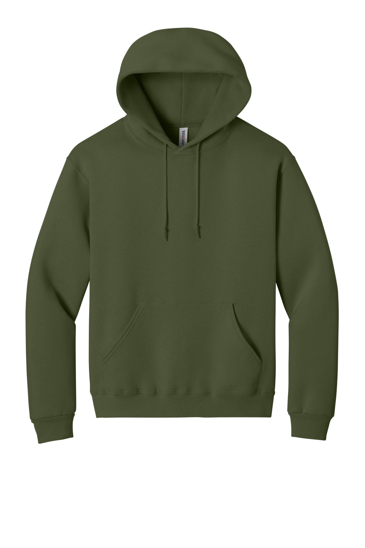 Front View of MilGreen Jerzees Rugged Unisex Hooded Sweatshirt H12M plain