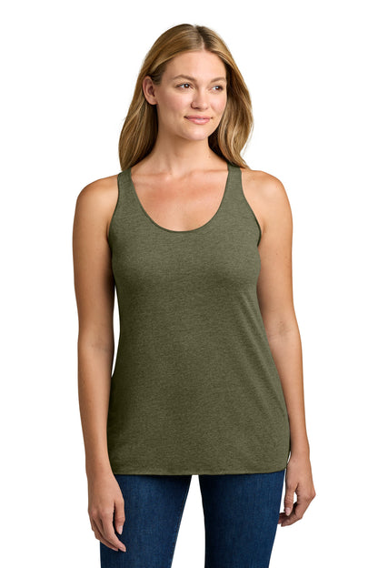Front View of MilGreen Next Level Apparel Women's Tri-Blend Racerback Tank. NL6733 plain