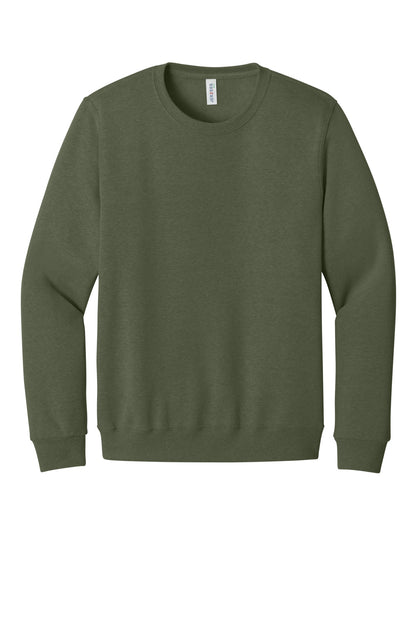 Front View of MilGrnHtr Jerzees Eco Premium Blend Crewneck Sweatshirt 701M plain
