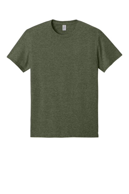 Front View of MilGrnHtr Jerzees Ultimate Unisex Ring Spun T-Shirt IC46M plain