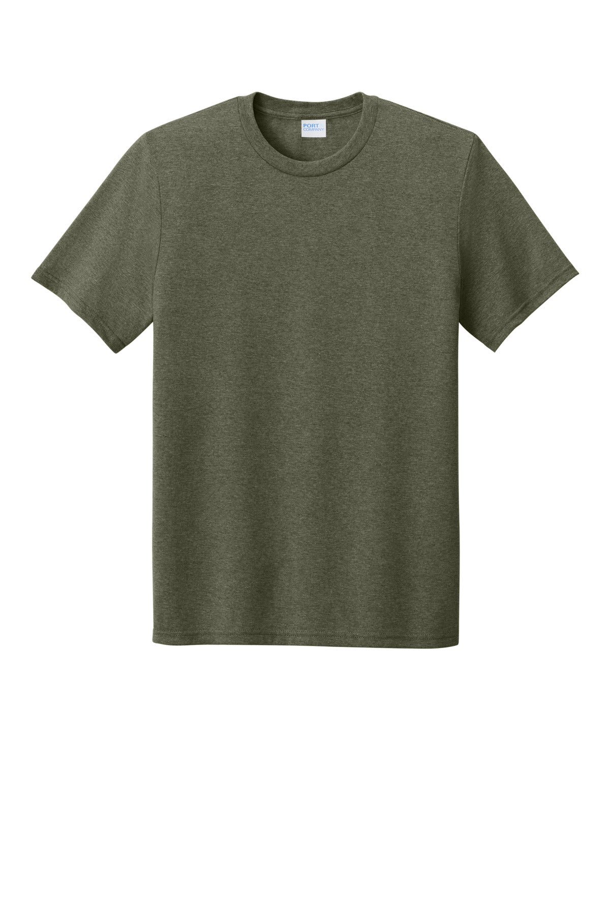 Front View of MilGrnHtr Port & Co Tri-Blend Tee. PC330 plain
