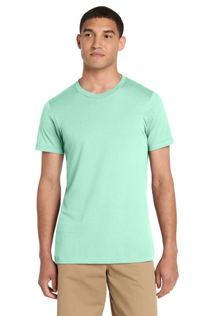 Front View of Mint BELLA+CANVAS Unisex Jersey Short Sleeve Tee. BC3001 plain