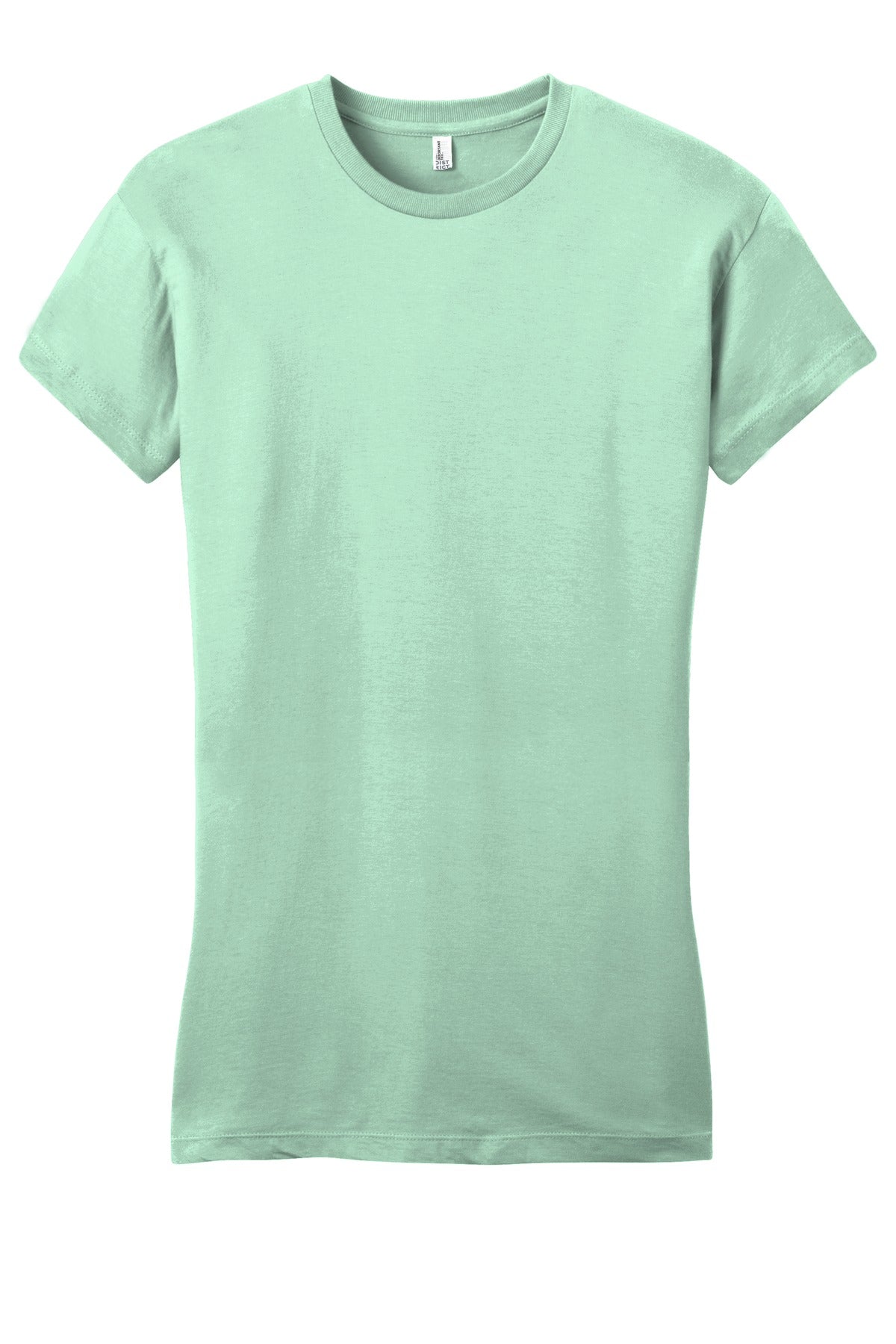 Front View of Mint District Women's Fitted Very Important Tee . DT6001 plain