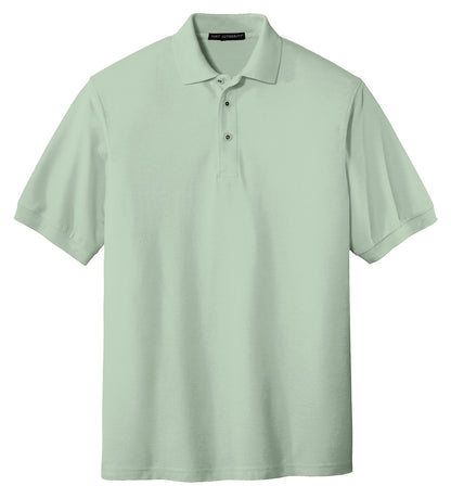 Front View of Mint Green Port Authority Extended Size Silk Touch Polo K500ES plain