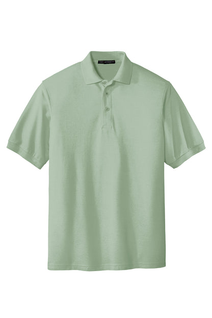 Front View of Mint Green Port Authority Silk Touch Polo K500 plain