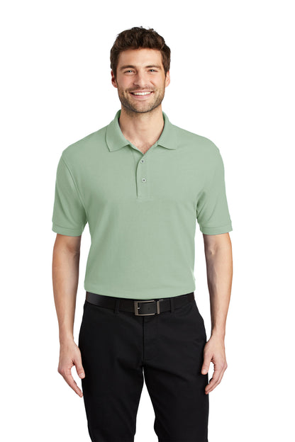 Front View of Mint Green Port Authority Silk Touch Polo K500 plain