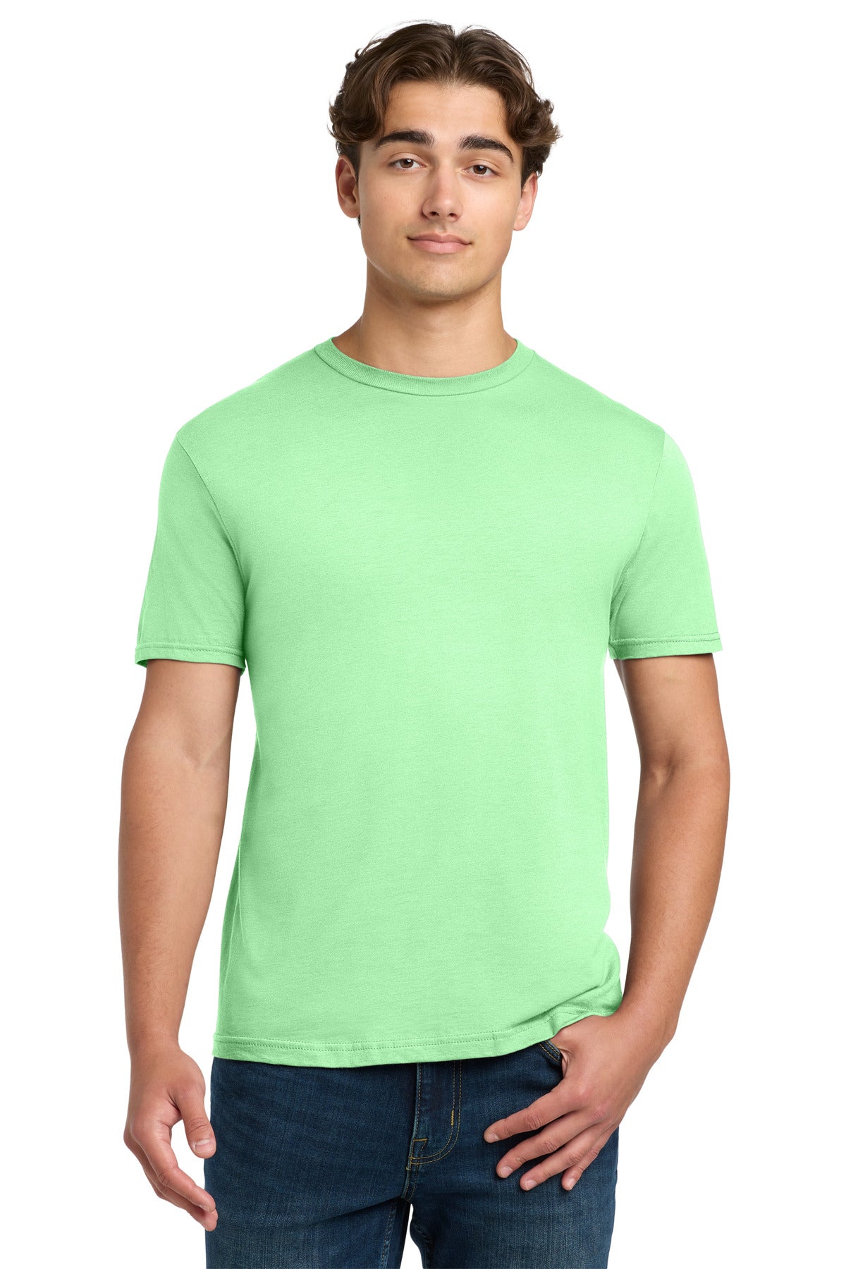 Front View of MintGreen Gildan Softstyle T-Shirt. 64000 plain