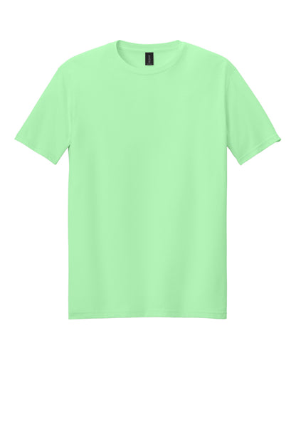Front View of MintGreen Gildan Softstyle T-Shirt. 64000 plain