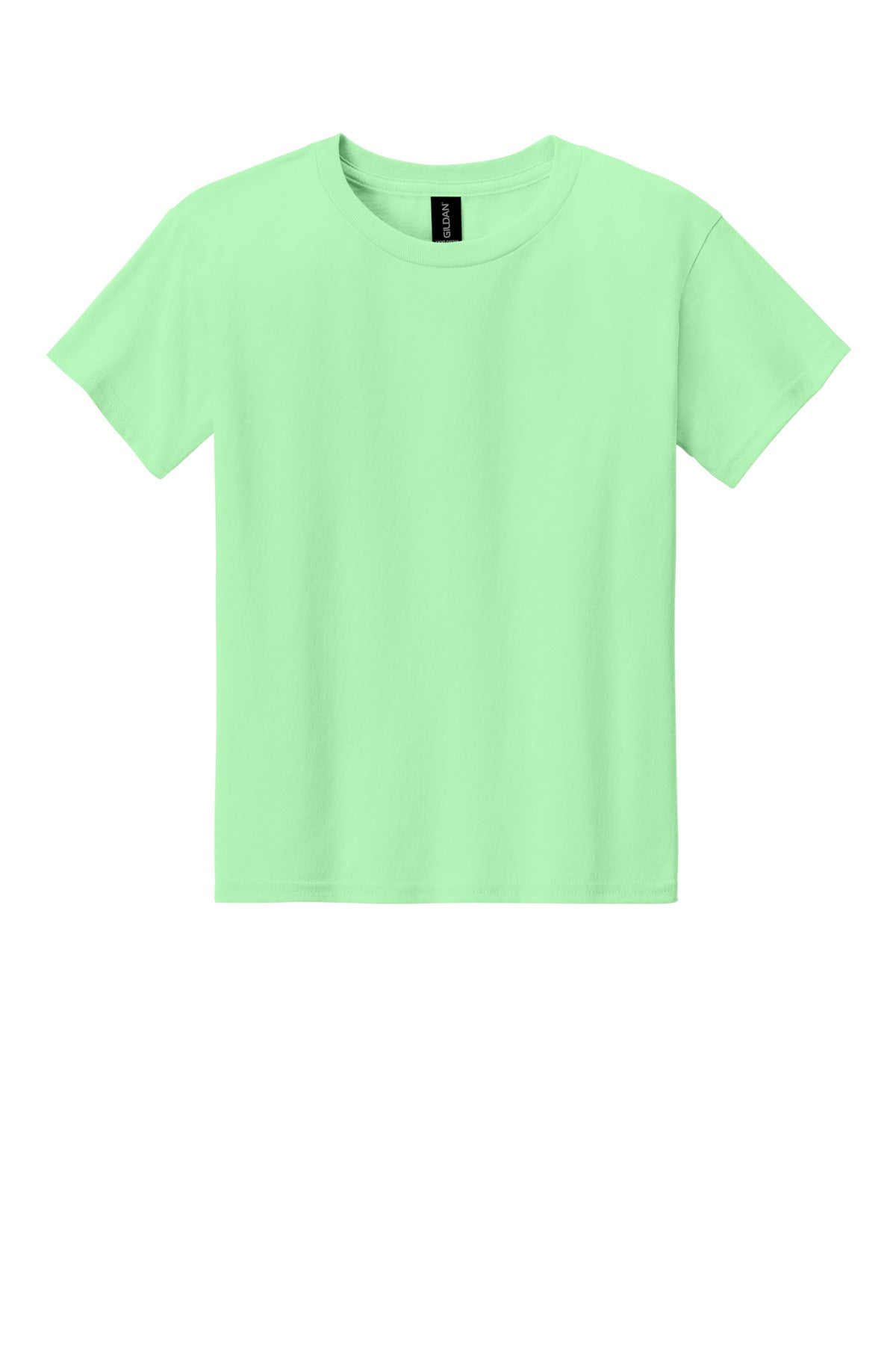 Front View of MintGreen Gildan Youth Light Cotton Tee 3000B plain