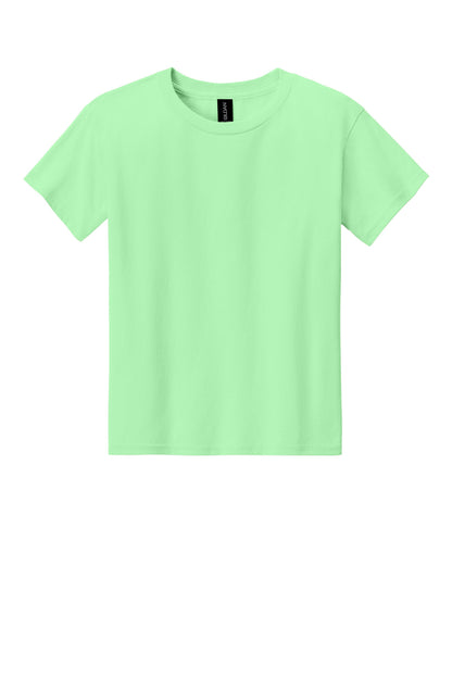 Front View of MintGreen Gildan Youth Light Cotton Tee 3000B plain
