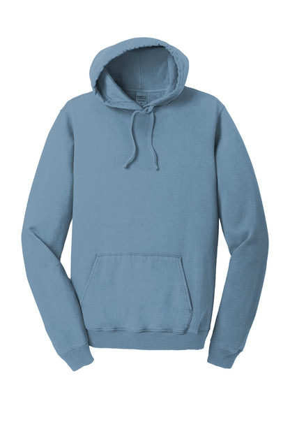 Front View of Mist Port & Co Beach Wash Garment-Dyed Pullover Hooded Sweatshirt. PC098H plain
