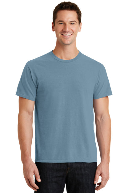 Front View of Mist Port & Co Beach Wash Garment-Dyed Tee. PC099 plain
