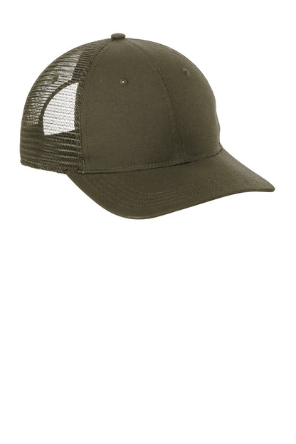 Front View of Moss Carhartt Canvas Mesh Back Cap CT105298 plain