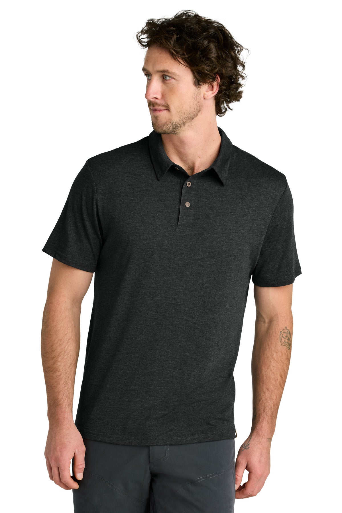 Front View of MtoriteBkH LIMITED EDITION tentree TreeBlend Polo TTCM5660 plain