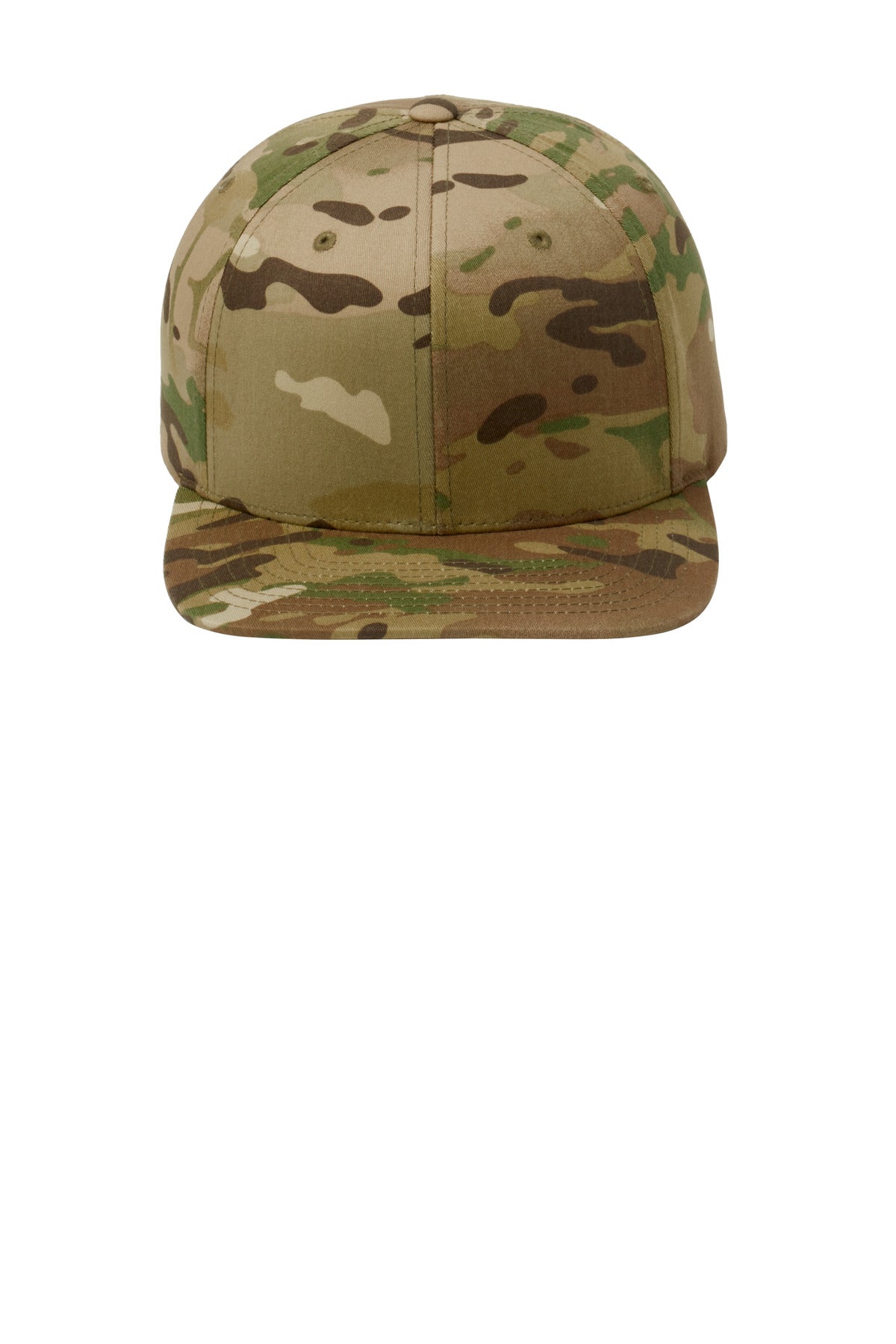 Front View of Multicam Sport-Tek YP Classics Flat Bill Snapback Cap. STC19 plain